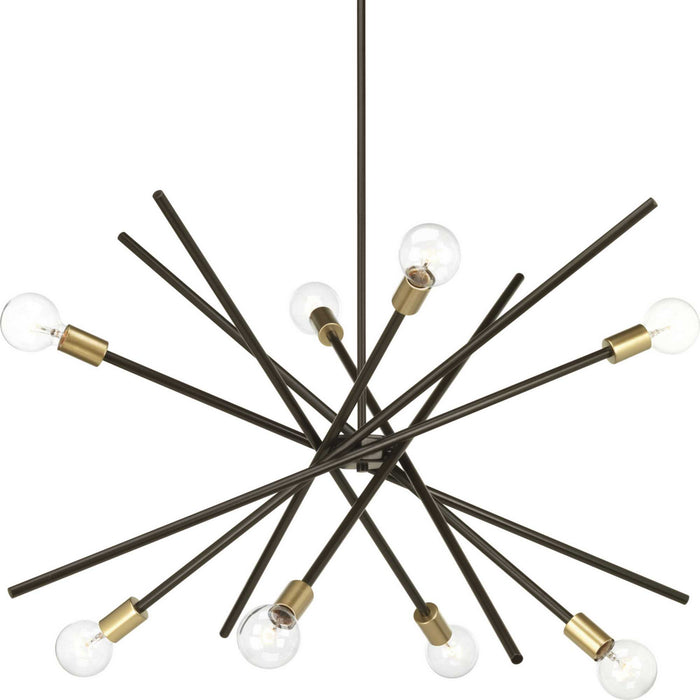 Progress Lighting P400109-020 Eight Light Chandelier, Antique Bronze
