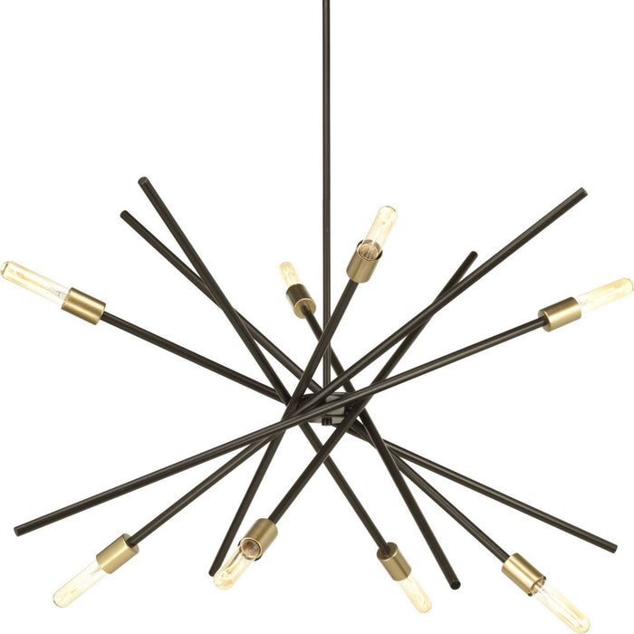 Progress Lighting P400109-020 Eight Light Chandelier, Antique Bronze