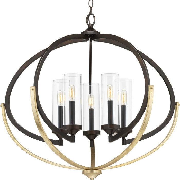 Progress Lighting P400117-020 Five Light Chandelier, Antique Bronze