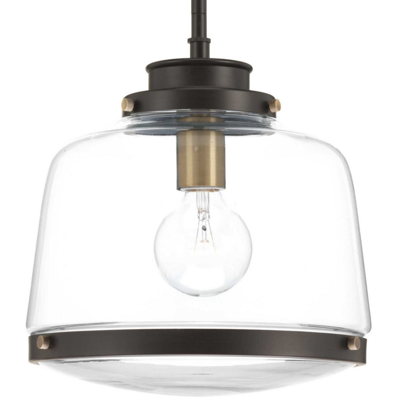 Progress Lighting P500061-020 One Light Pendant, Antique Bronze