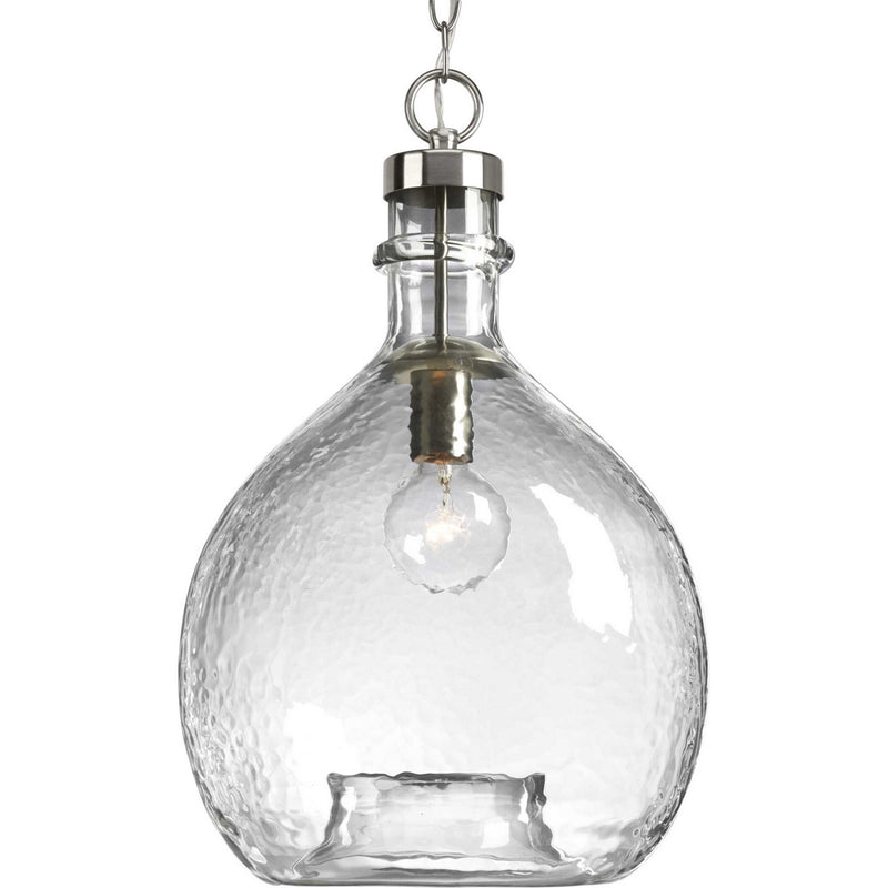 Progress Lighting P500064-009 One Light Pendant, Brushed Nickel