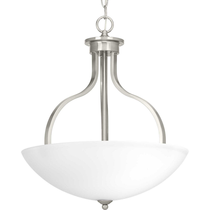 Progress Lighting P500071-009 Three Light Pendant, Brushed Nickel