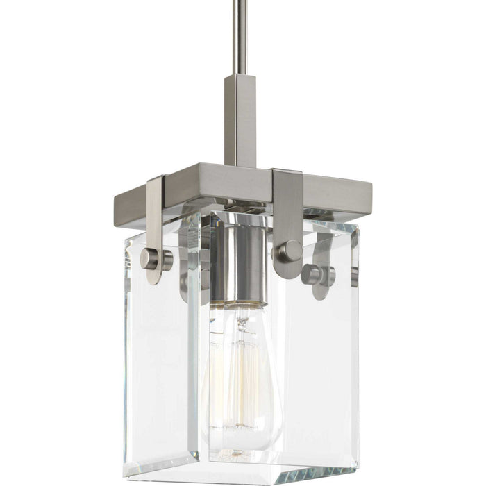 Progress Lighting P500073-009 One Light Mini Pendant, Brushed Nickel