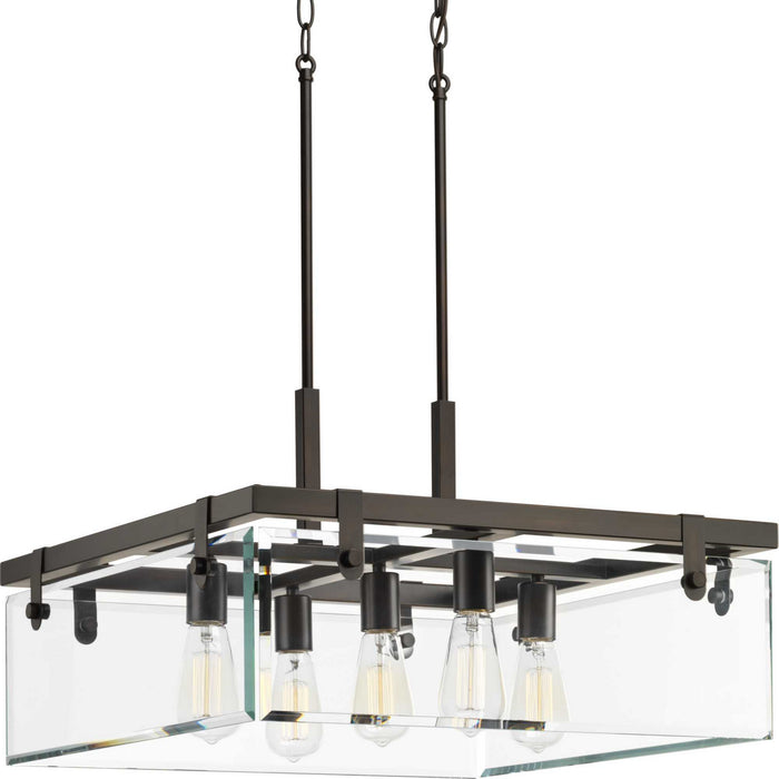 Progress Lighting P500074-020 Five Light Pendant, Antique Bronze