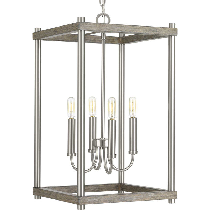 Progress Lighting P500088-009 Four Light Pendant, Brushed Nickel