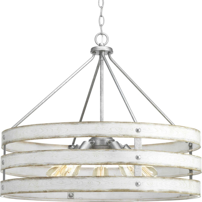 Progress Lighting P500090-141 Five Light Pendant, Galvanized Finish