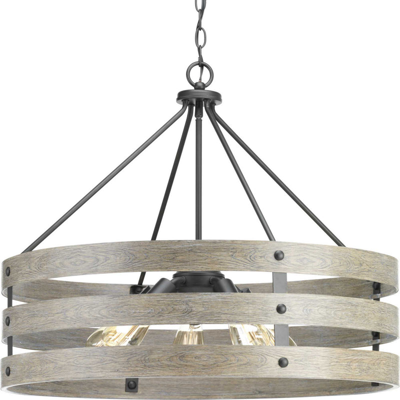 Progress Lighting P500090-143 Five Light Pendant, Graphite