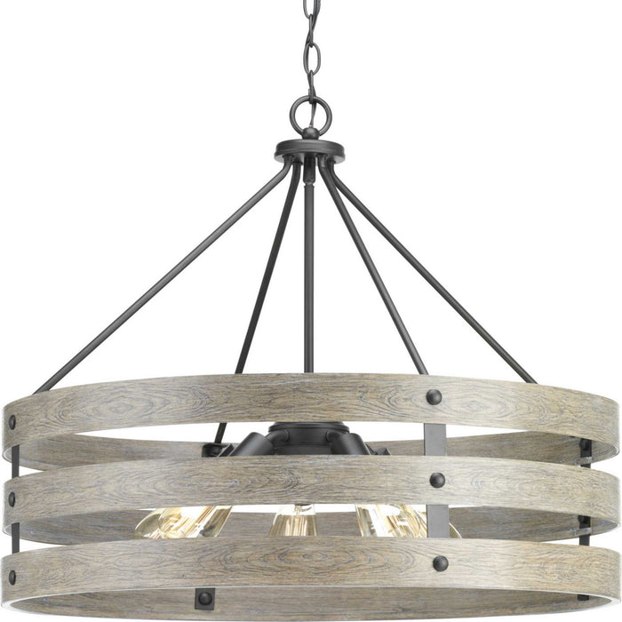 Progress Lighting P500090-143 Five Light Pendant, Graphite