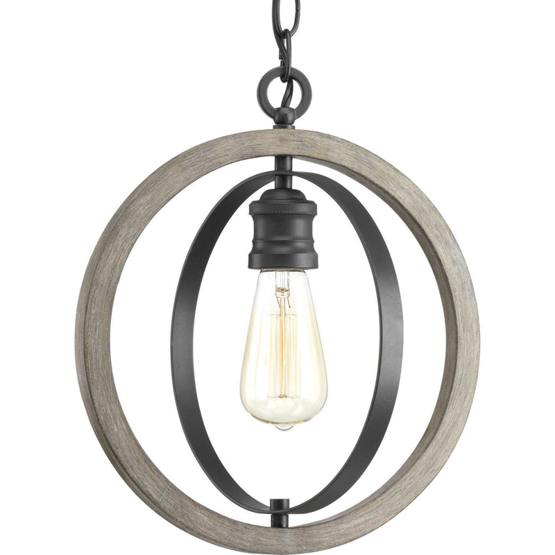 Progress Lighting P500092-143 One Light Mini Pendant, Graphite