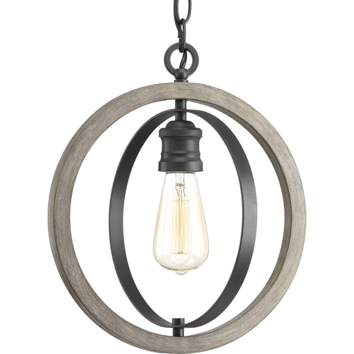 Progress Lighting P500092-143 One Light Mini Pendant, Graphite