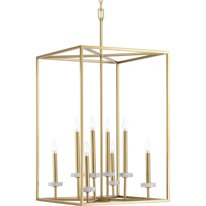 Progress Lighting P500106-078 Eight Light Pendant, Vintage Gold