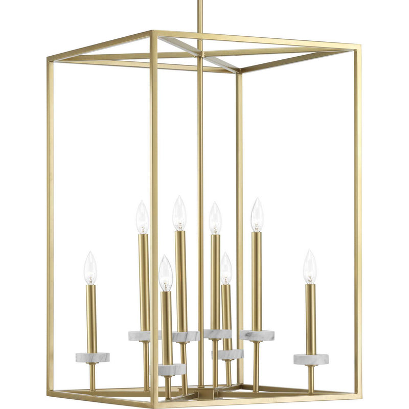 Progress Lighting P500106-078 Eight Light Pendant, Vintage Gold