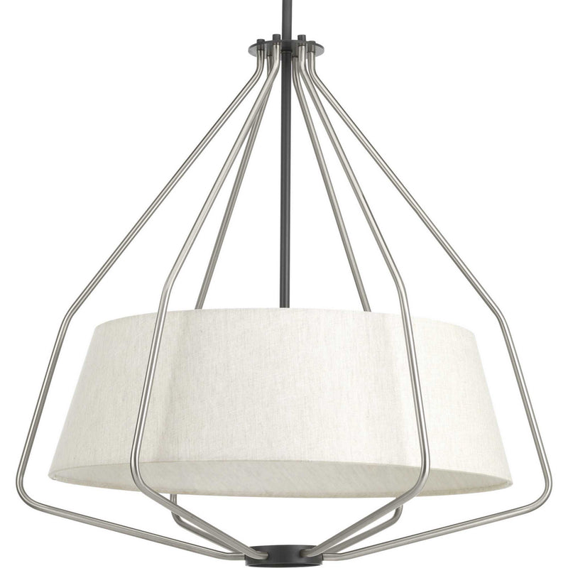 Progress Lighting P500117-009 Three Light Pendant, Brushed Nickel