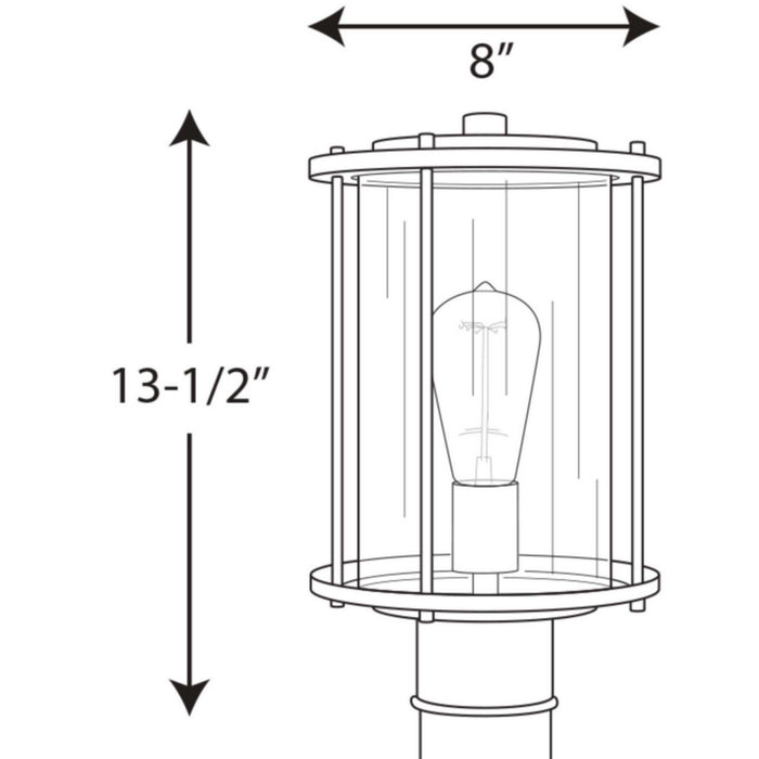 Progress Lighting P540020-020 One Light Post Lantern, Antique Bronze