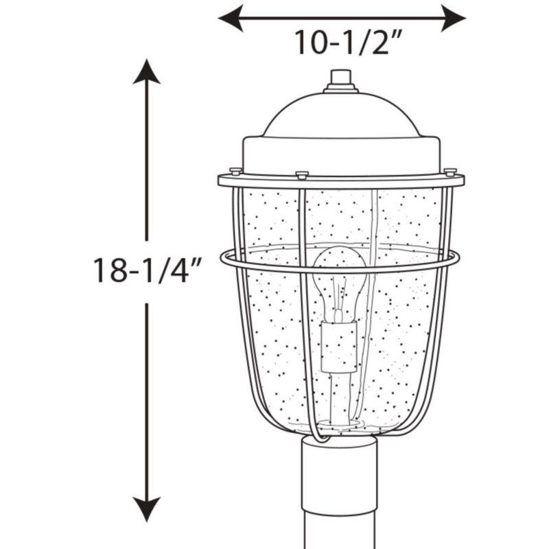 Progress Lighting P540025-031 One Light Post Lantern, Black