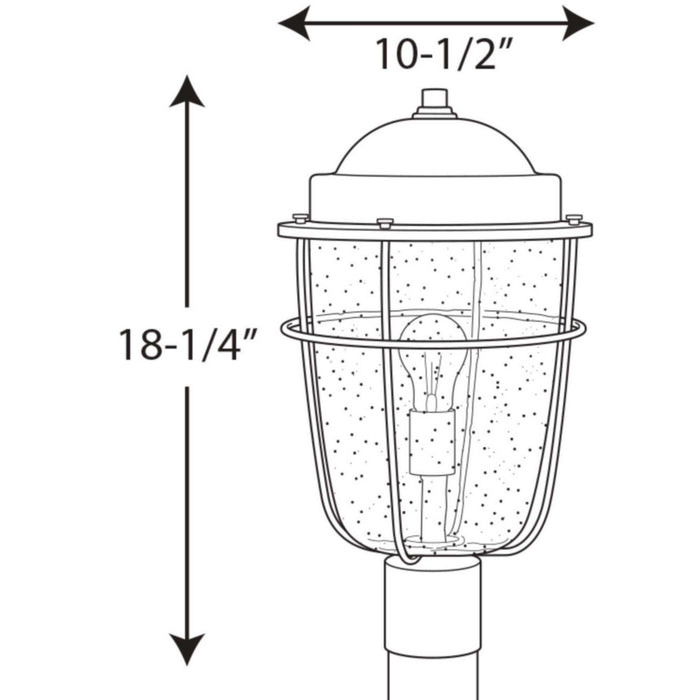 Progress Lighting P540025-031 One Light Post Lantern, Black
