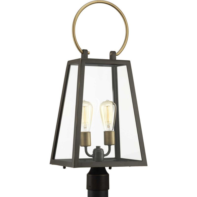 Progress Lighting P540028-020 Two Light Post Lantern, Antique Bronze