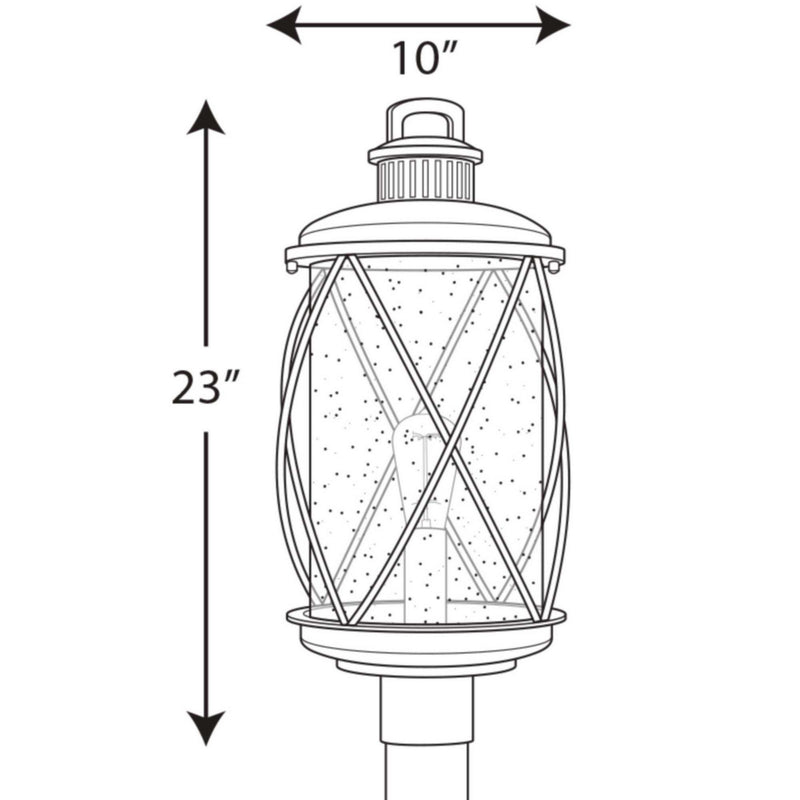 Progress Lighting P540029-031 One Light Post Lantern, Black