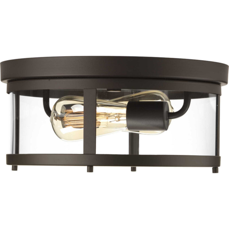 Progress Lighting P550021-020 Two Light Flush Mount, Antique Bronze