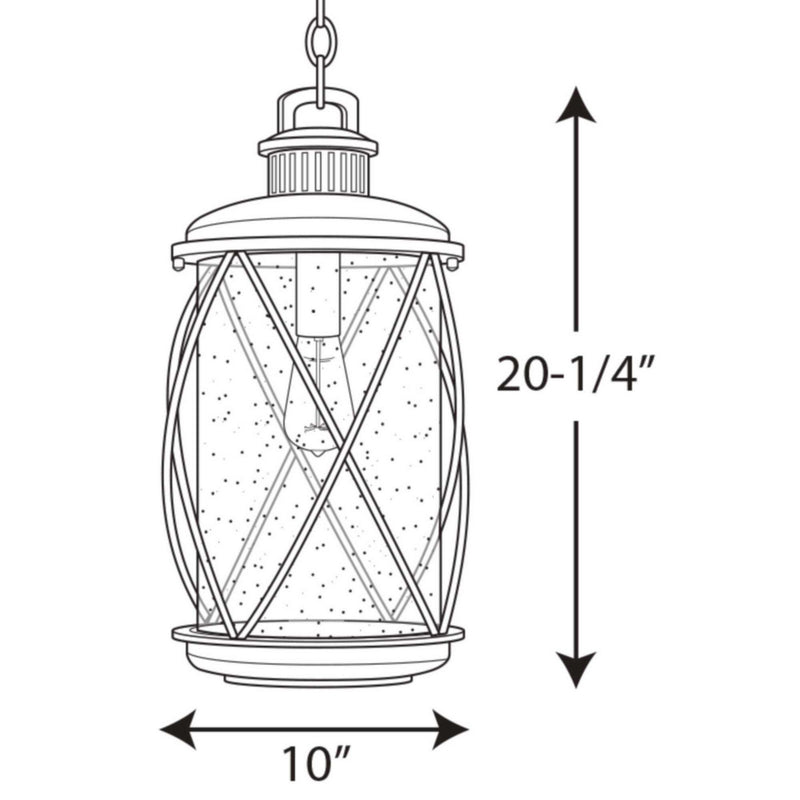 Progress Lighting P550029-031 One Light Hanging Lantern, Black