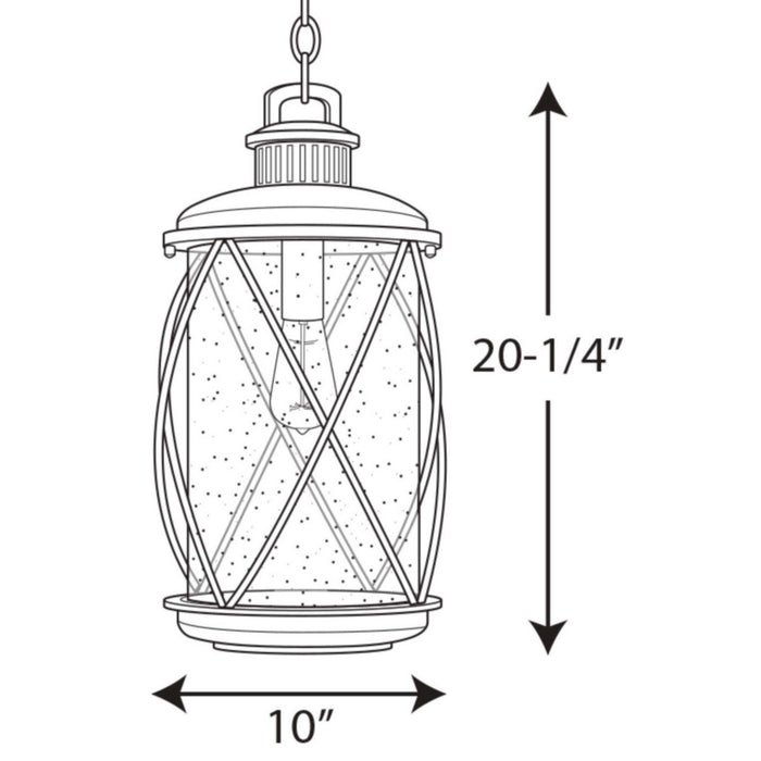 Progress Lighting P550029-031 One Light Hanging Lantern, Black