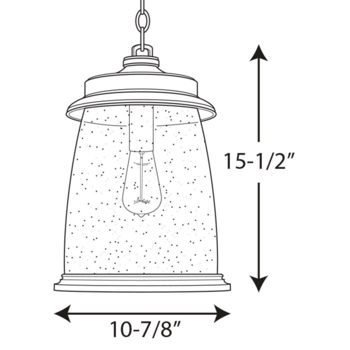 Progress Lighting P550030-020 One Light Hanging Lantern, Antique Bronze