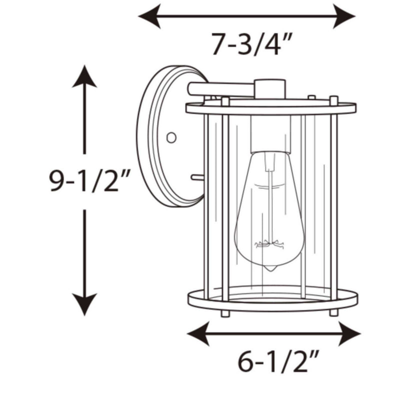 Progress Lighting P560057-020 One Light Wall Lantern, Antique Bronze