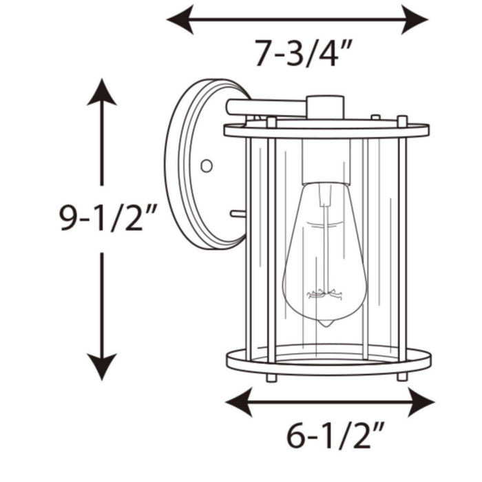 Progress Lighting P560057-020 One Light Wall Lantern, Antique Bronze