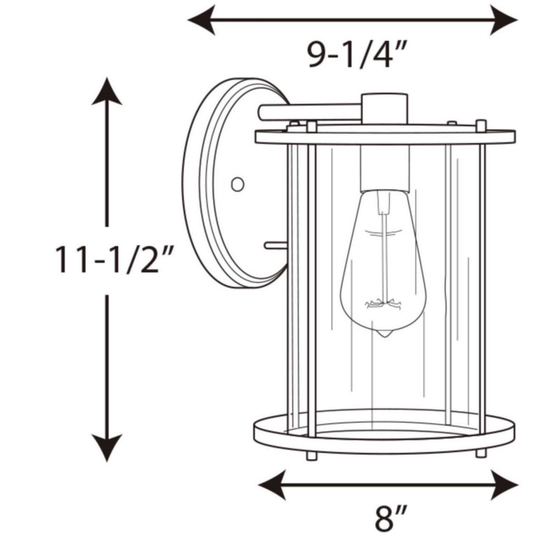 Progress Lighting P560058-020 One Light Wall Lantern, Antique Bronze