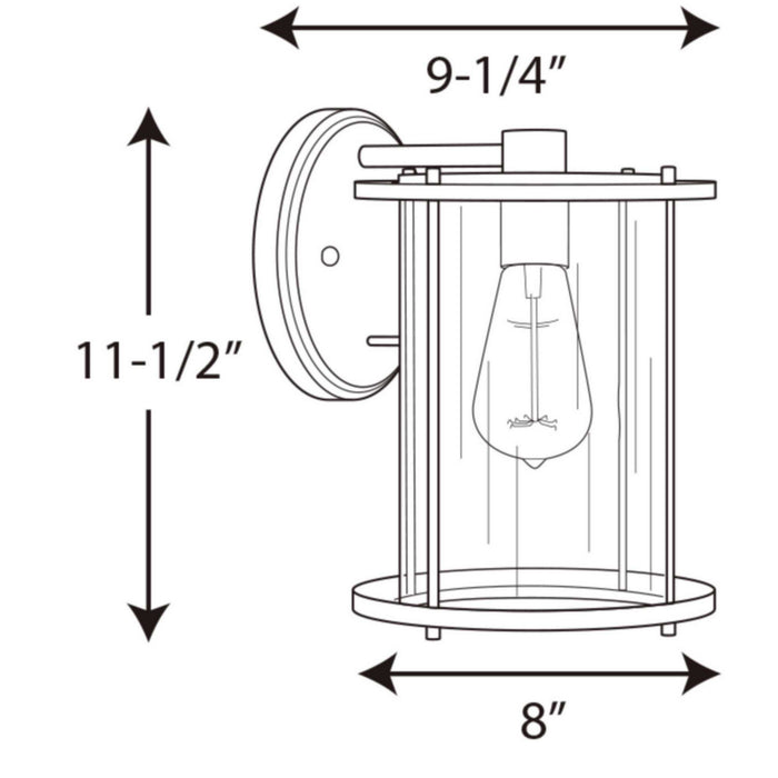 Progress Lighting P560058-020 One Light Wall Lantern, Antique Bronze