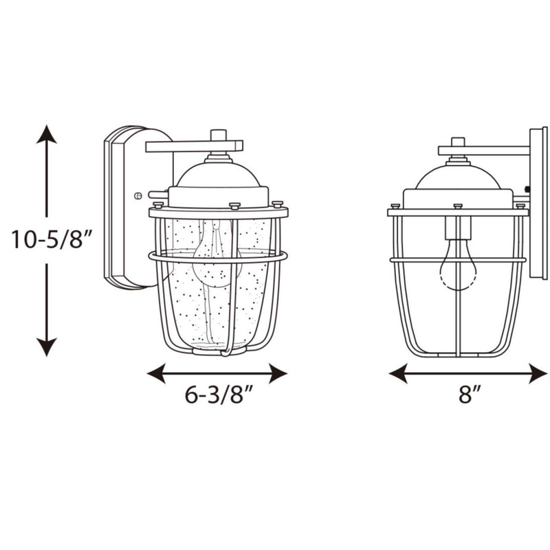 Progress Lighting P560065-031 One Light Wall Lantern, Black