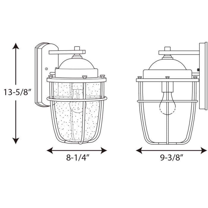 Progress Lighting P560066-031 One Light Wall Lantern, Black