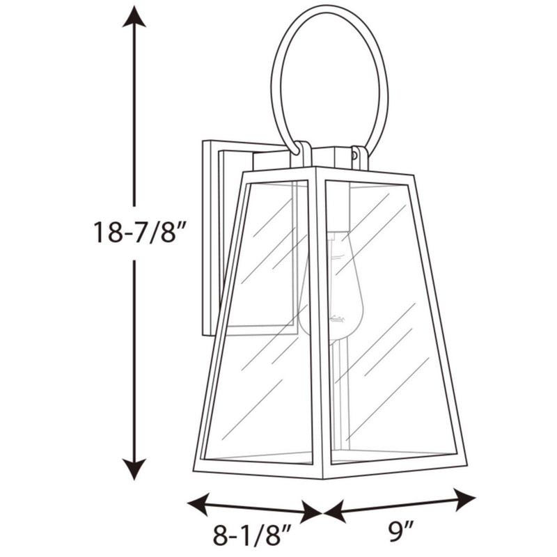 Progress Lighting P560078-020 One Light Wall Lantern, Antique Bronze