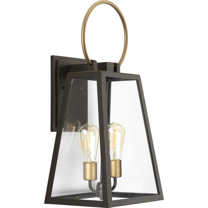 Progress Lighting P560079-020 Two Light Wall Lantern, Antique Bronze