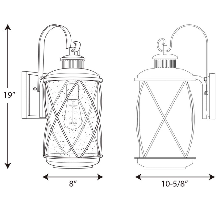Progress Lighting P560081-031 One Light Wall Lantern, Black