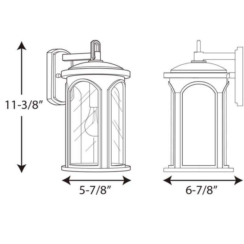 Progress Lighting P560087-020 One Light Wall Lantern, Antique Bronze