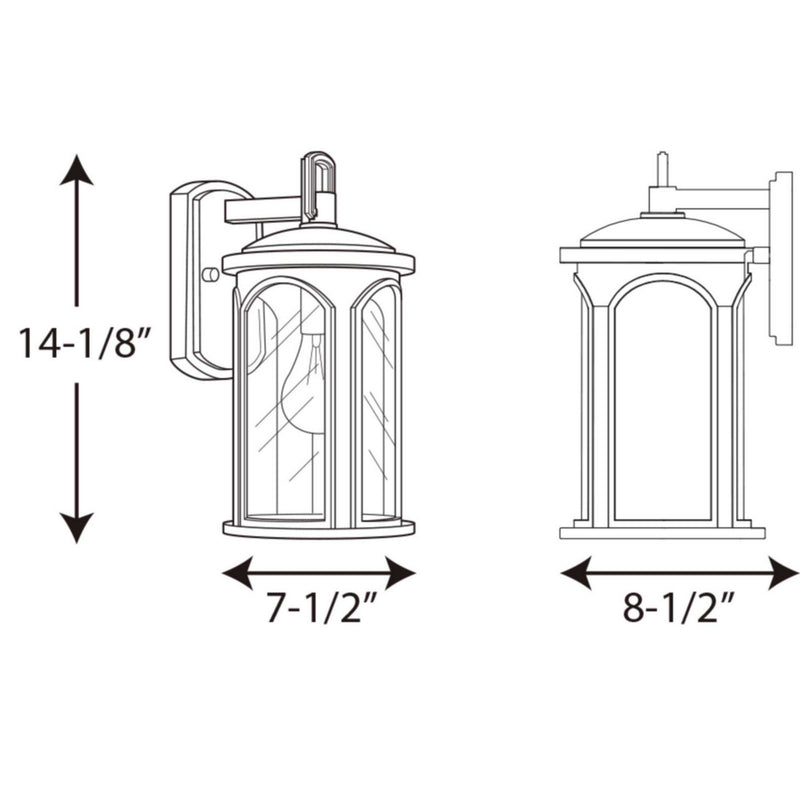 Progress Lighting P560088-020 One Light Wall Lantern, Antique Bronze