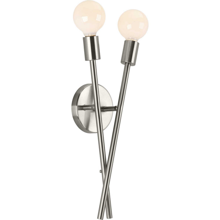 Progress Lighting P710027-009 Two Light Wall Bracket, Brushed Nickel