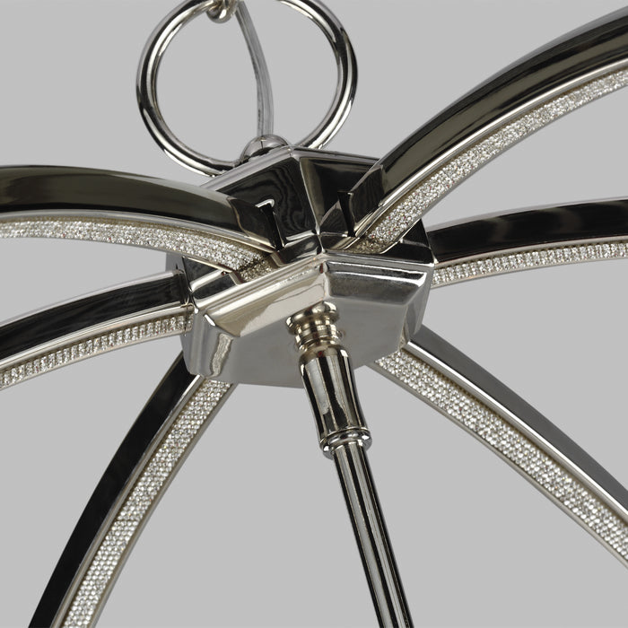 Visual Comfort Studio F3058/9PN Nine Light Chandelier, Polished Nickel