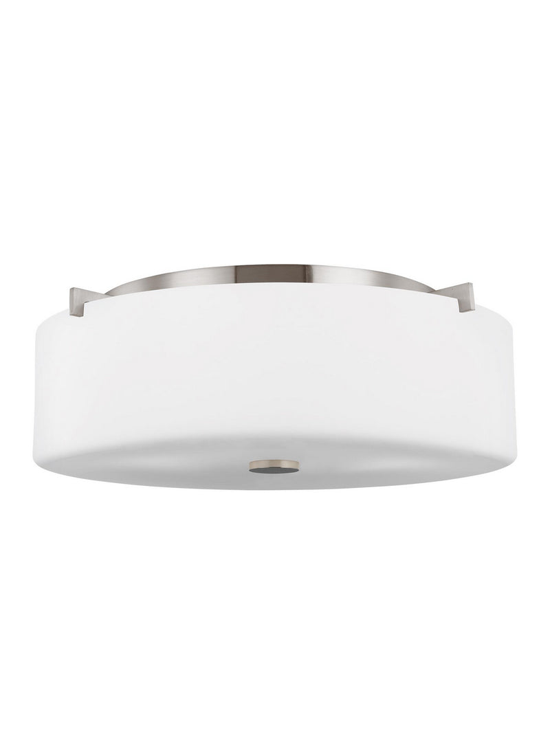 Generation Lighting FM312BS Three Light Flush Mount, Brushed Steel