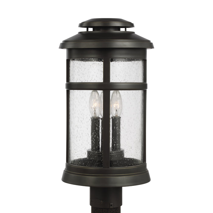 Visual Comfort Studio OL14307ANBZ Three Light Outdoor Post Lantern, Antique Bronze