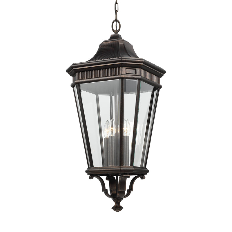 Generation Lighting OL5414GBZ Four Light Hanging Lantern, Grecian Bronze