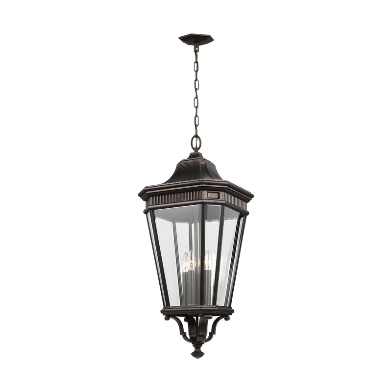 Generation Lighting OL5414GBZ Four Light Hanging Lantern, Grecian Bronze