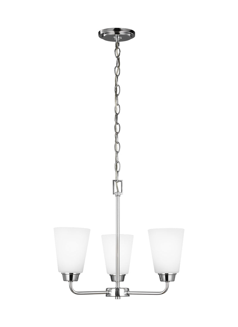 Generation Lighting 3115203-05 Three Light Chandelier, Chrome