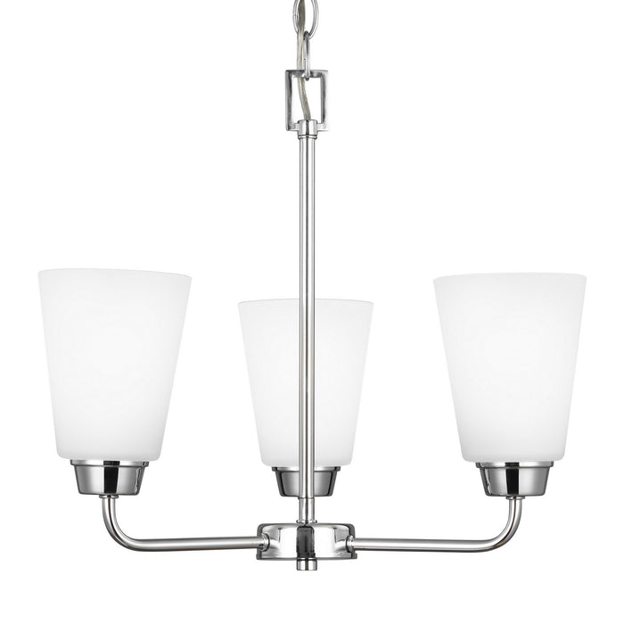 Generation Lighting 3115203EN3-05 Three Light Chandelier, Chrome