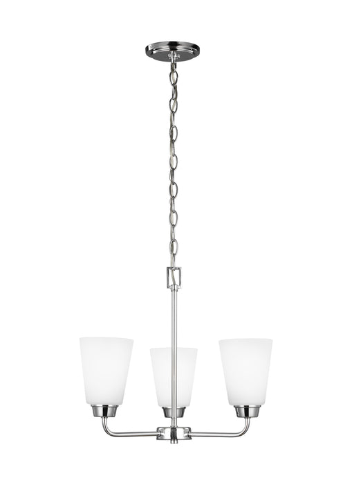 Generation Lighting 3115203EN3-05 Three Light Chandelier, Chrome
