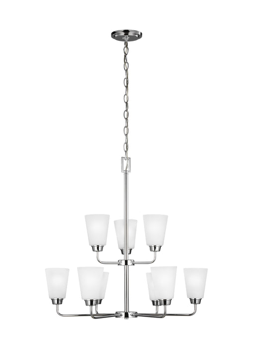 Generation Lighting 3115209-05 Nine Light Chandelier, Chrome
