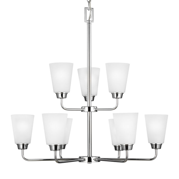 Generation Lighting 3115209EN3-05 Nine Light Chandelier, Chrome
