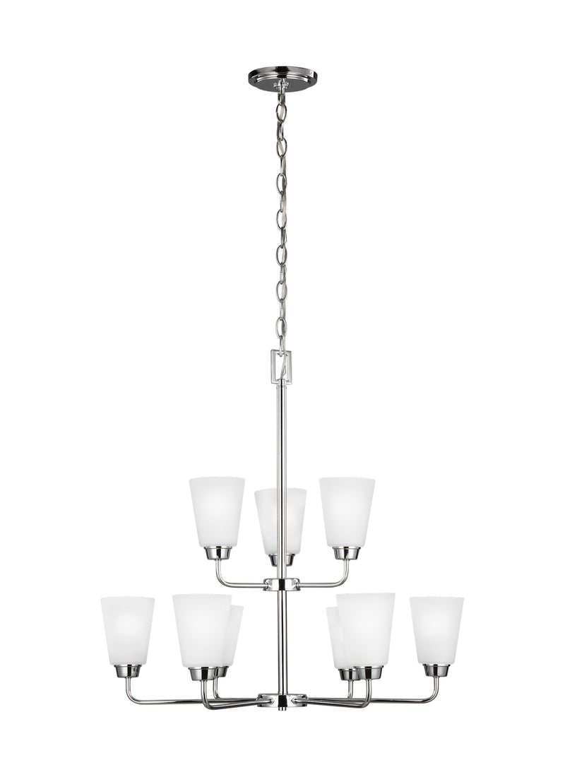 Generation Lighting 3115209EN3-05 Nine Light Chandelier, Chrome