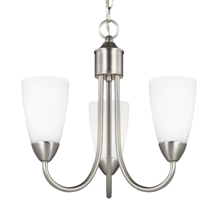 Generation Lighting 3120203-962 Three Light Chandelier, Brushed Nickel